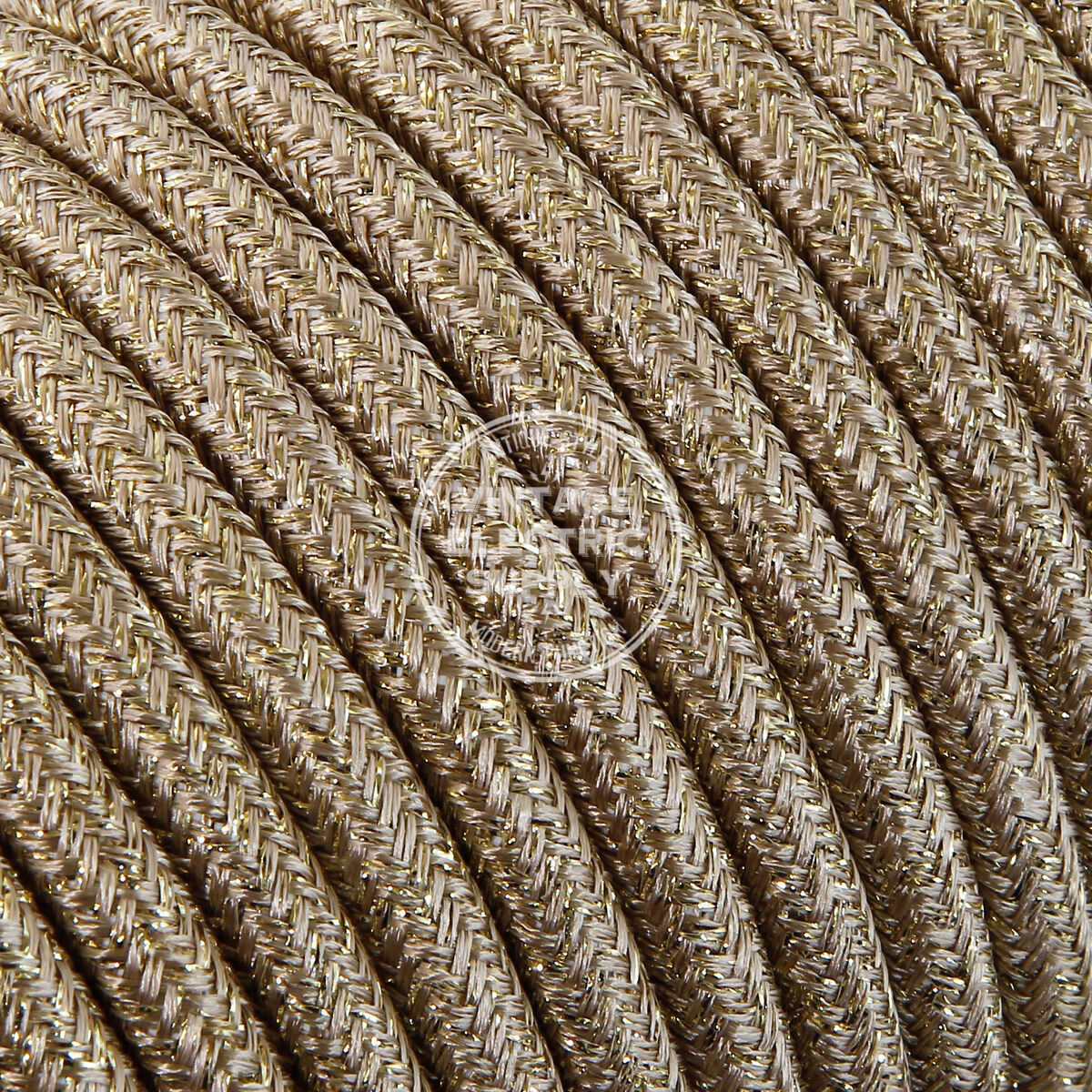 Gold Glitter Cloth Covered Electrical Wire - Braided Rayon Fabric Wire