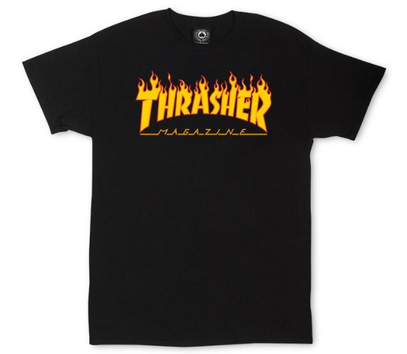NEW Thrasher Skating Magazine Flame Women\'s Black Logo T-Shirt Size XL