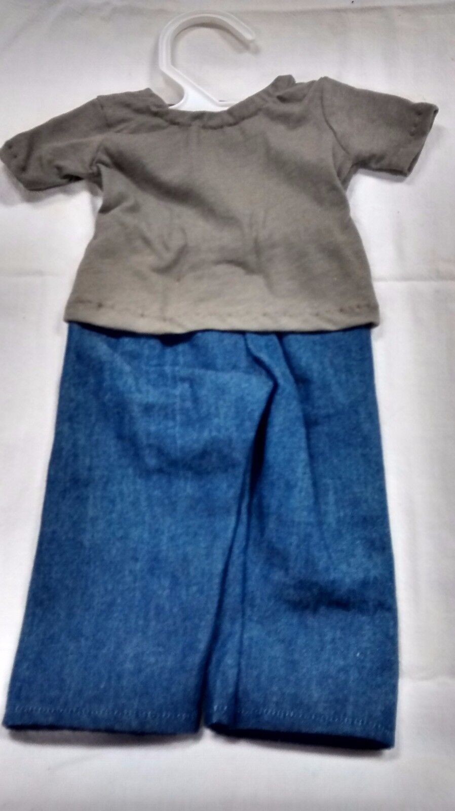 jeans olive green t shirt fit American Girl Boy doll Logan handmade and new