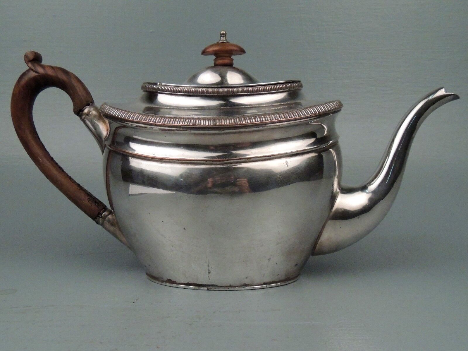 Antique English 19c Sheffield Silver on Copper Tea Pot - Georgian Silverplate SL