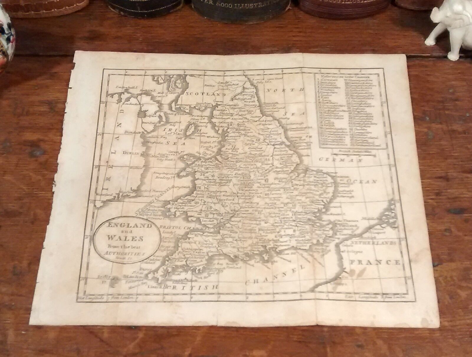 Rare Original 1805 Jedidiah Morse Antique Map ENGLAND WALES London Liverpool UK