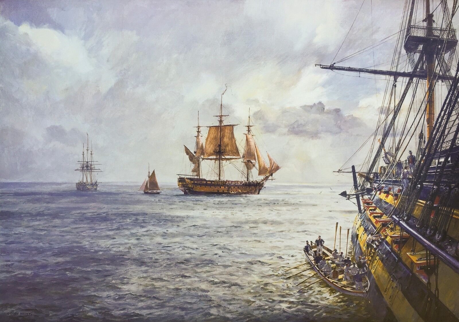 Geoff Hunt Limited Edition Print - H.M.S. Duke William: Coming Aboard
