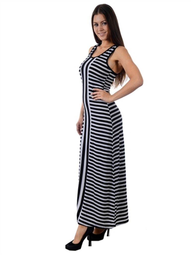 women dress racerback striped long maxi Medium