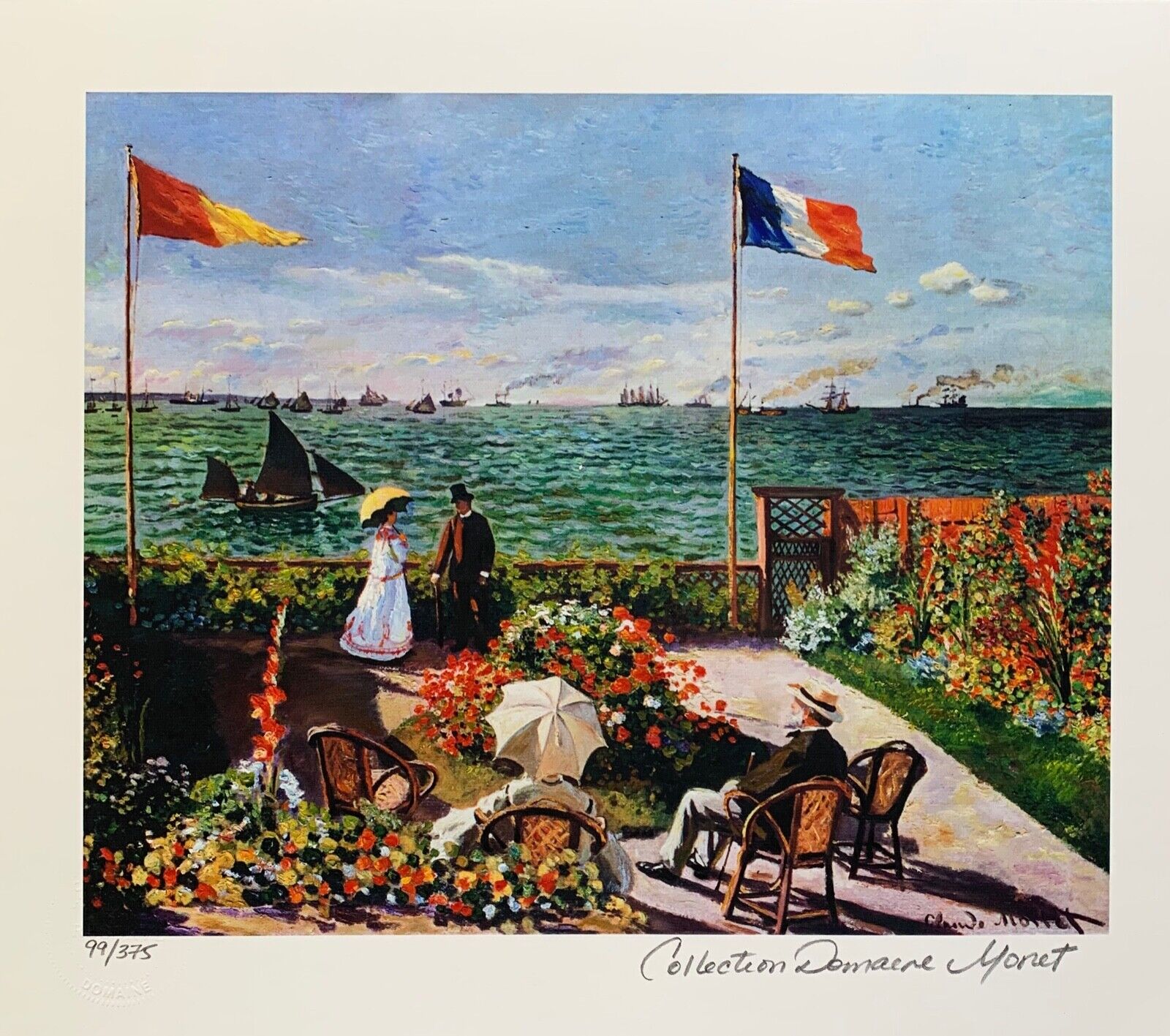 Claude Monet TERRACE BY THE SEASIDE Estate Signed Limited Edition Giclee 13\