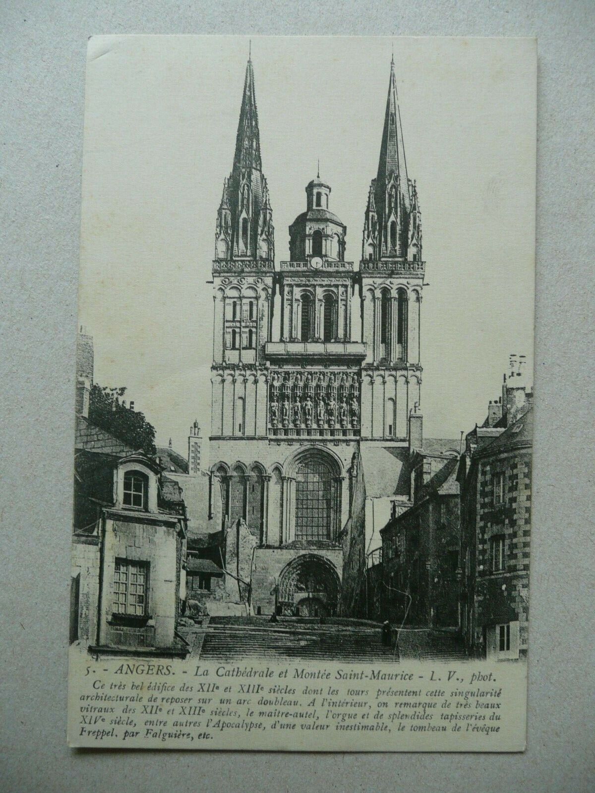 ANGERS Cathedral c1910s Antique Postcard (France)
