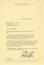 CALVIN KLEIN Autographed Signed Typed Letter picture