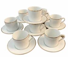 VTG (8)Tiffany and Co Gold Band Flat Demitasse Cups With Saucers  TIC10 Mint picture