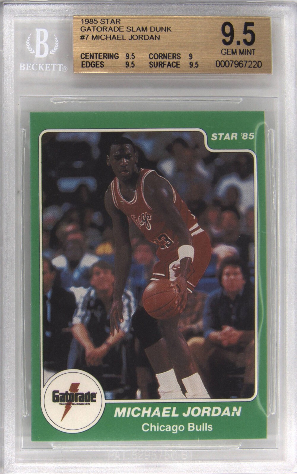 1985 1985 STAR GATORADE SLAM DUNK MICHAEL JORDAN BGS 9.5 1985 1985 STAR GATORADE SLAM DUNK MICHAEL JORDAN BGS 9.5