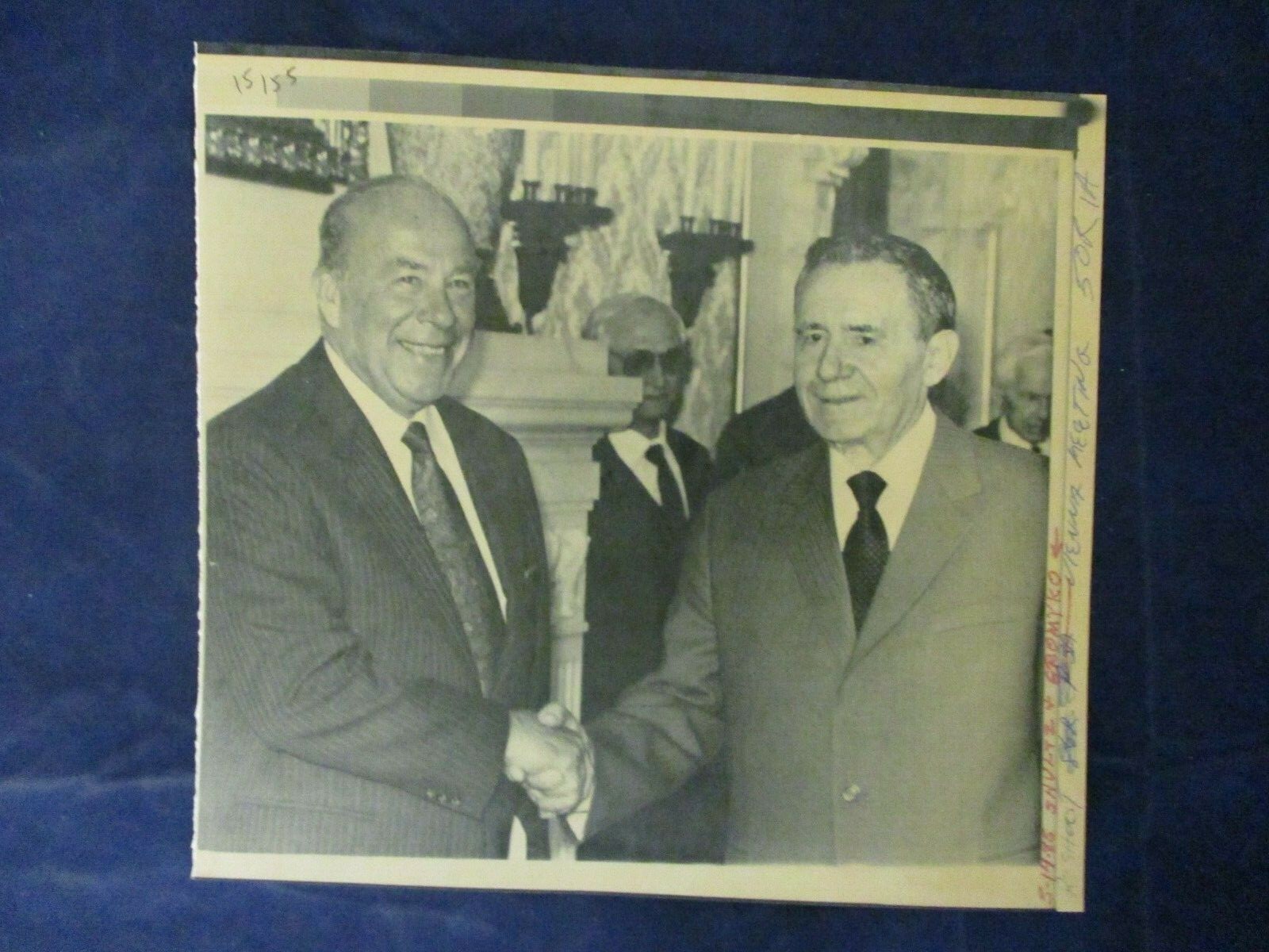 1985 Andrei Gromyko & George Schultz Vienna Austria Vintage Wire Press Photo