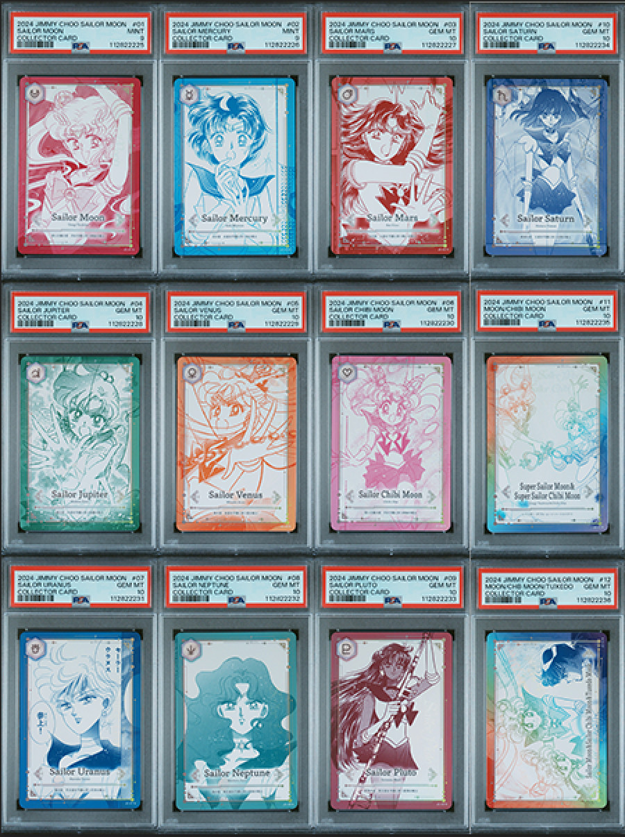 Jimmy Choo x Sailor Moon 2024 Collector Card #01-#12 COMPLETE SET OF 12 PSA 9 10 Jimmy Choo x Sailor Moon 2024 Collector Card #01-#12 COMPLETE SET OF 12 PSA 9 10