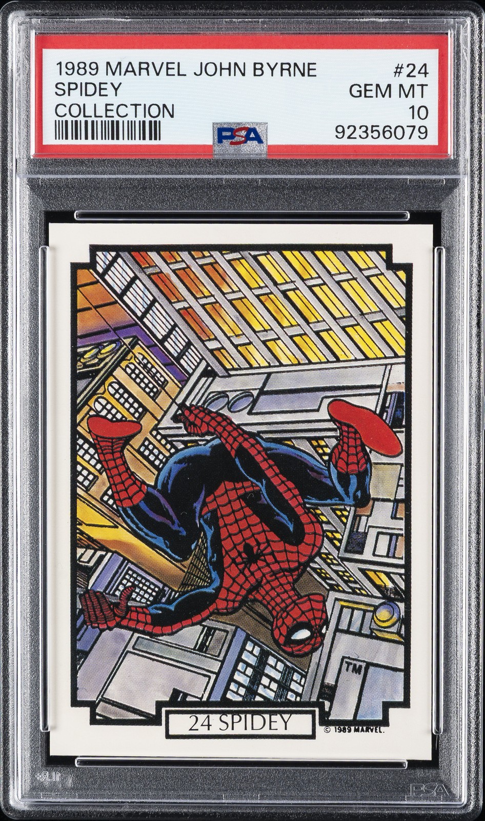 1989 MARVEL JOHN BYRNE COLLECTION #24 SPIDEY PSA 10