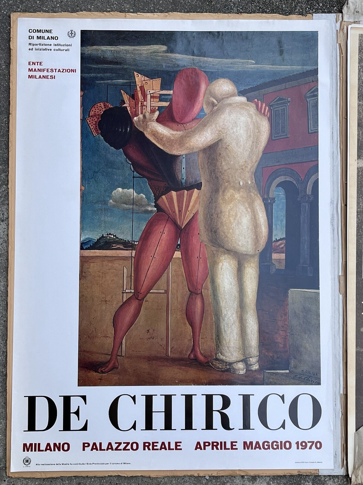 Manifesto Giorgio De Chirico, Palazzo Reale - Milan, 1970 Manifesto Giorgio De Chirico, Palazzo Reale - Milan, 1970