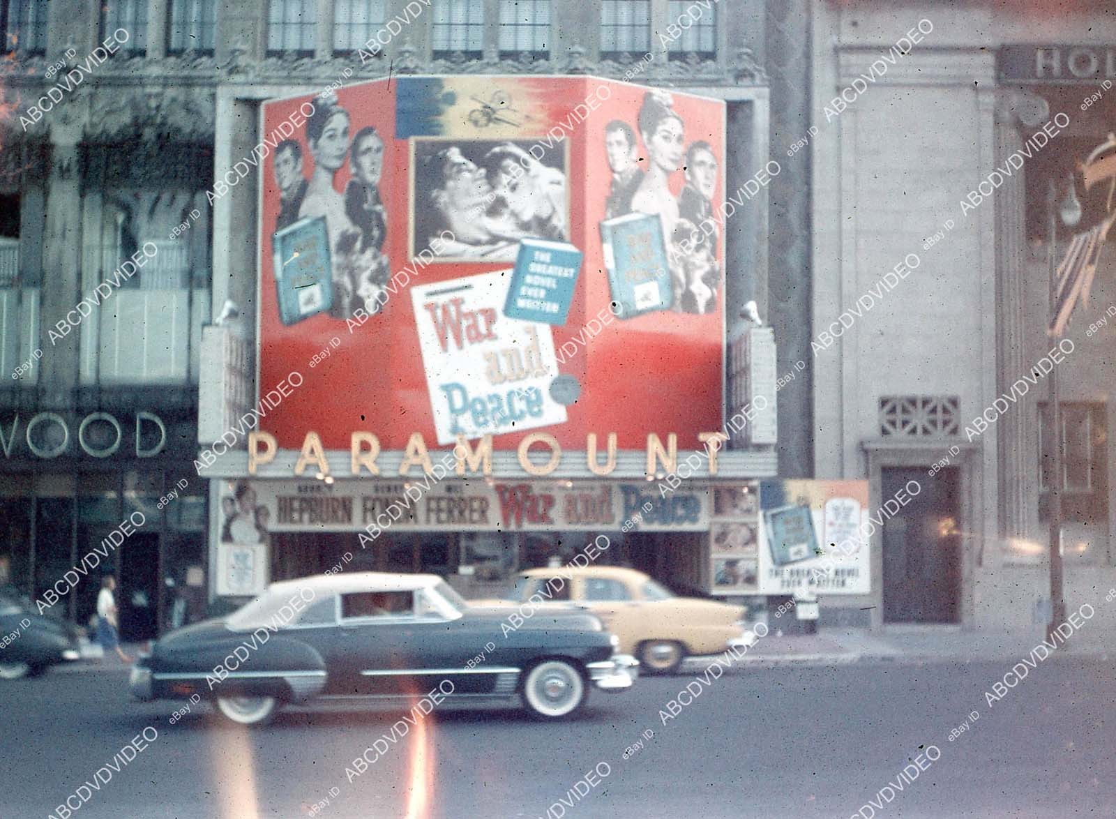 ) circa 1956 historic San Diego The Paramount Theatre War and Peace marquee - 35 ) circa 1956 historic San Diego The Paramount Theatre War and Peace marquee - 35