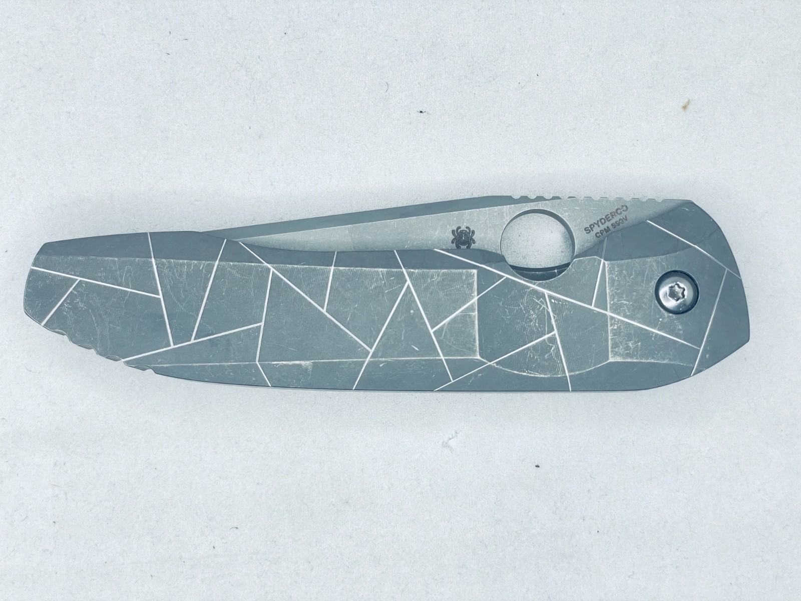 RARE Spyderco Nirvana Gray Titanium S90V Stonewash C199TIP Factory 2nd NEW RARE Spyderco Nirvana Gray Titanium S90V Stonewash C199TIP Factory 2nd NEW