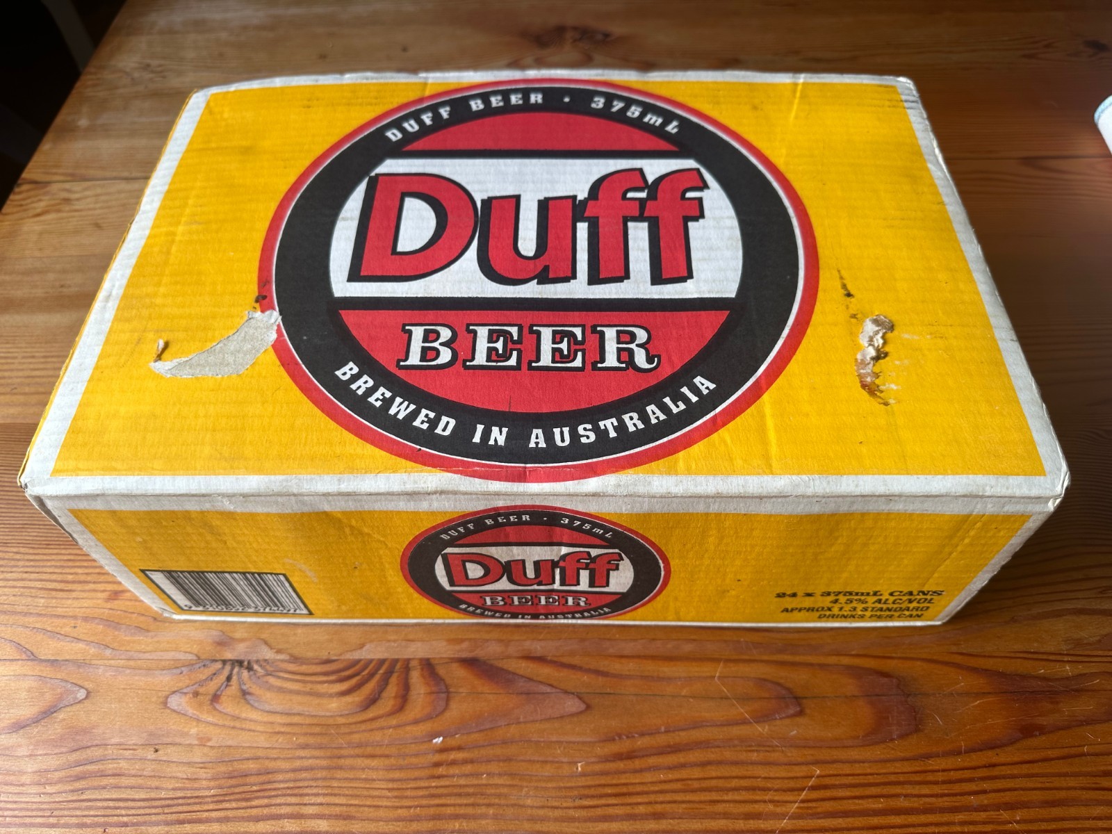 RARE 1990s Duff Beer 24-Can Carton – The Simpsons Collectible – Display Only
