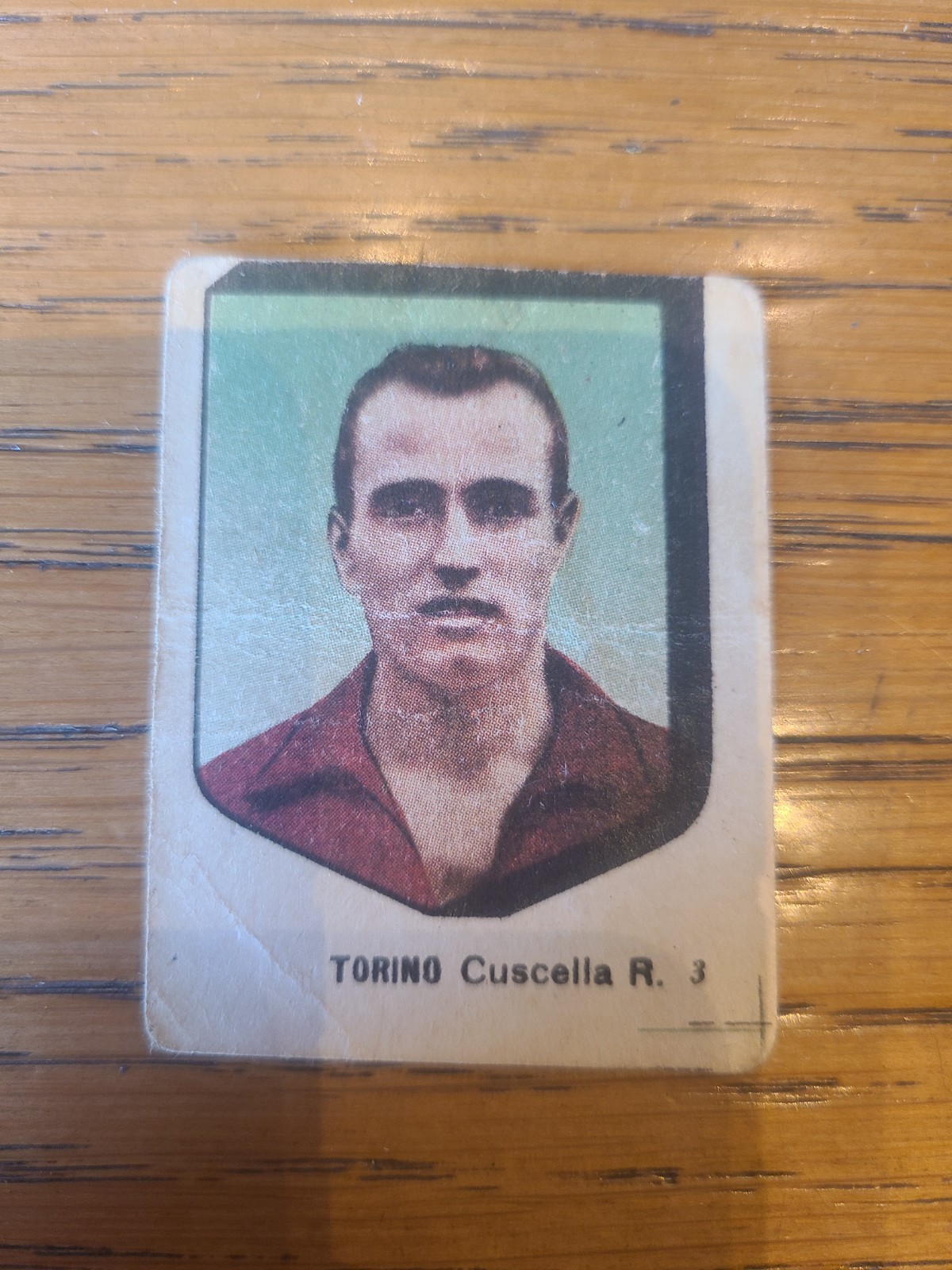 1954-55 VAV Footballers RAFFAELE CUSCELA Turin Figure GREEN BACKGROUND VERY RARE
