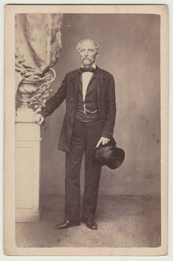 Original 1860s CDV gentleman with top hat, by F. Schultz, Vienna Original 1860s CDV gentleman with top hat, by F. Schultz, Vienna