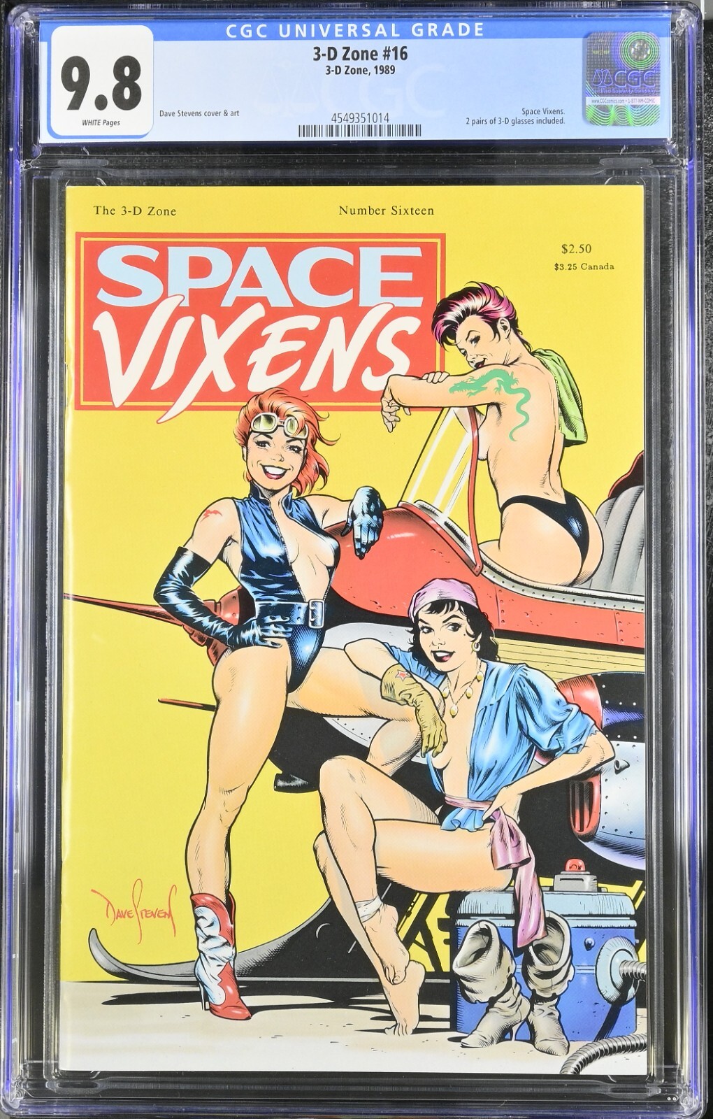 3-D Zone #16 CGC 9.8 RARE Dave Stevens Space Vixens 3D Glasses Still Attached
