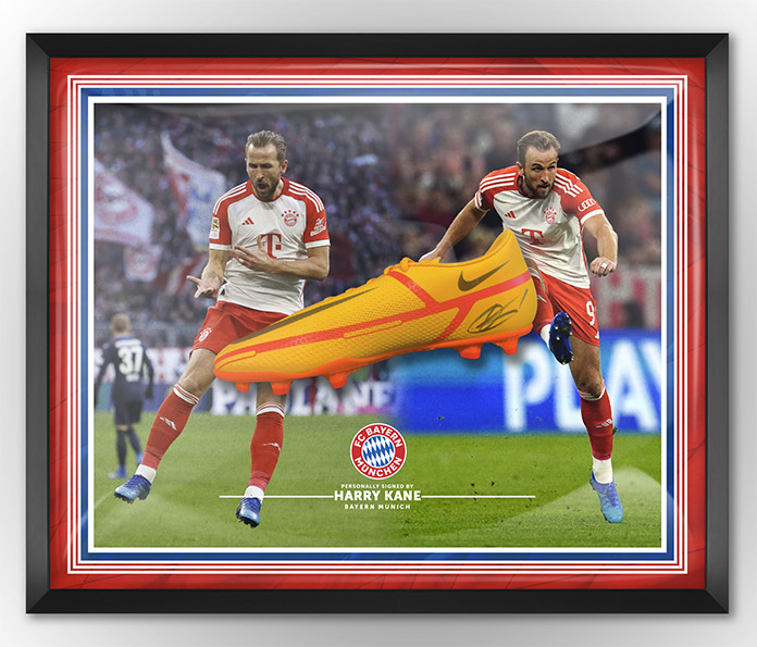 Harry Kane Signed & Framed Football Boot Bayern Munich & England AFTAL COA
