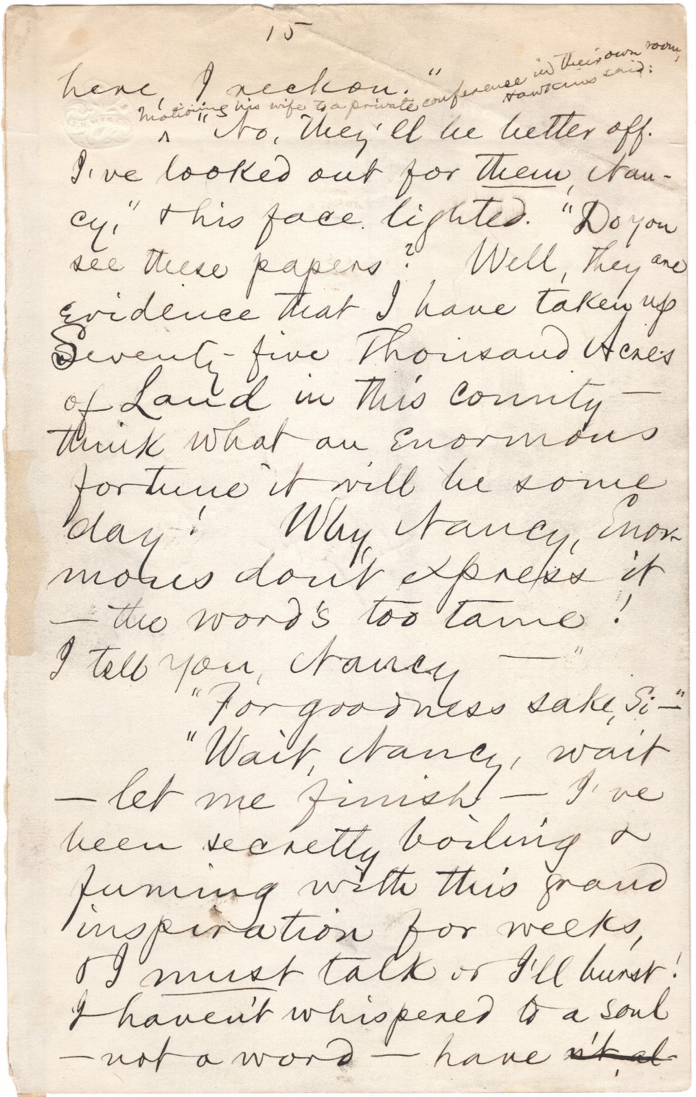 RARE Original Autograph Manuscript Handwritten by Mark Twain from The Gilded Age RARE Original Autograph Manuscript Handwritten by Mark Twain from The Gilded Age
