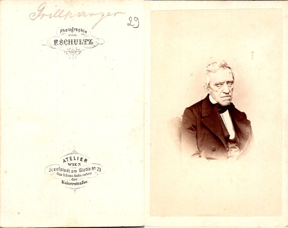 Schultz, Vienna, Franz Grillparzer, playwright Austria vintage CDV albumen cart