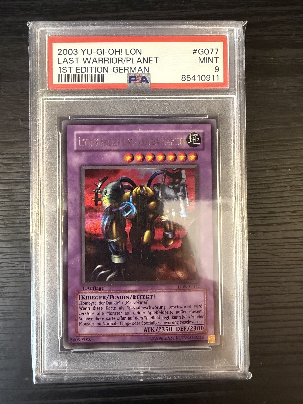 Yu-Gi-Oh Last Warrior from Another Planet LON-G077 German 1st Ed PSA 9