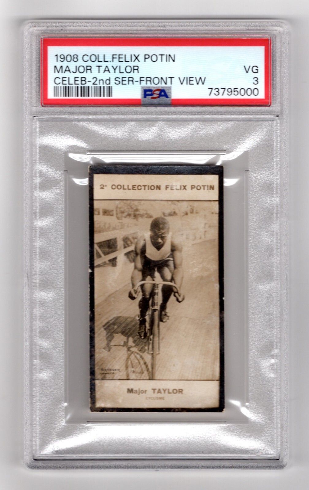 PSA 3 MAJOR TAYLOR 1908 Felix Potin Card FRONT VIEW VARIATION