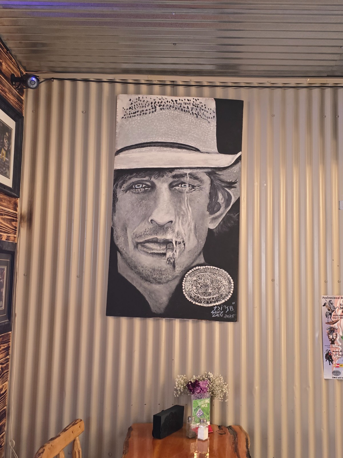 48x32 Original Painting JB Mauney 2X PBR World Champion Signed Skot Lain Wyoming 48x32 Original Painting JB Mauney 2X PBR World Champion Signed Skot Lain Wyoming