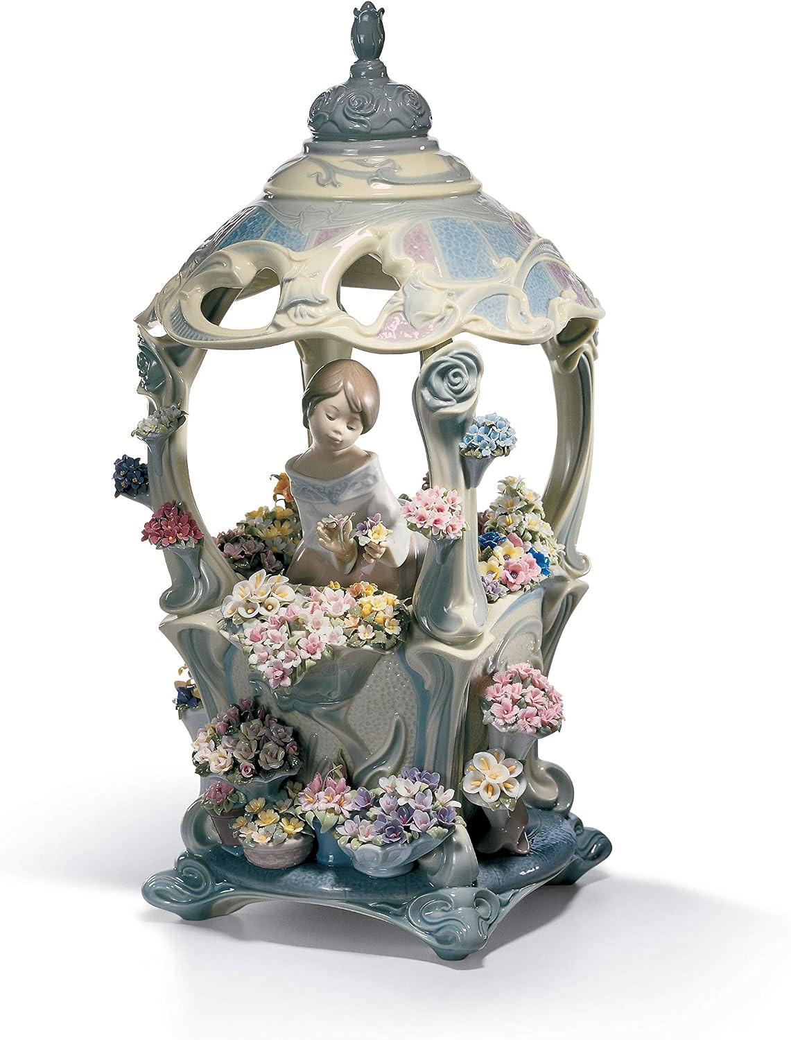 NEW LLADRO LIMITED ED. GAZEBO IN BLOOM SCULPTURE #1865 BRAND NIB RARE LARGE F/SH