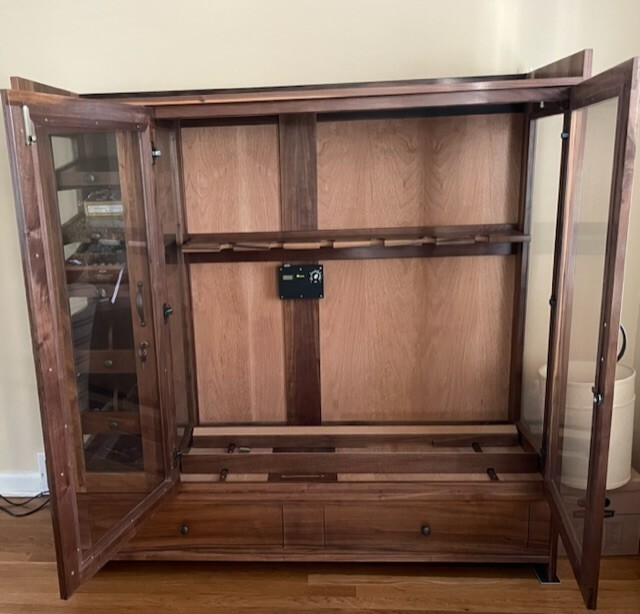 Combination Humidor and Musical Instrument Case - Custom Made in Walnut Combination Humidor and Musical Instrument Case - Custom Made in Walnut