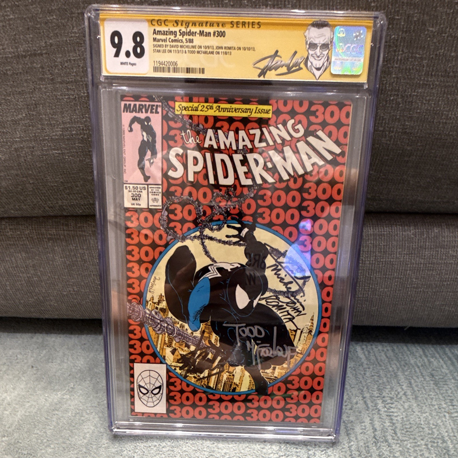Marvel Amazing Spider-Man #300 CGC 9.8 1988 Signed Stanlee McFarlane Romita Mich