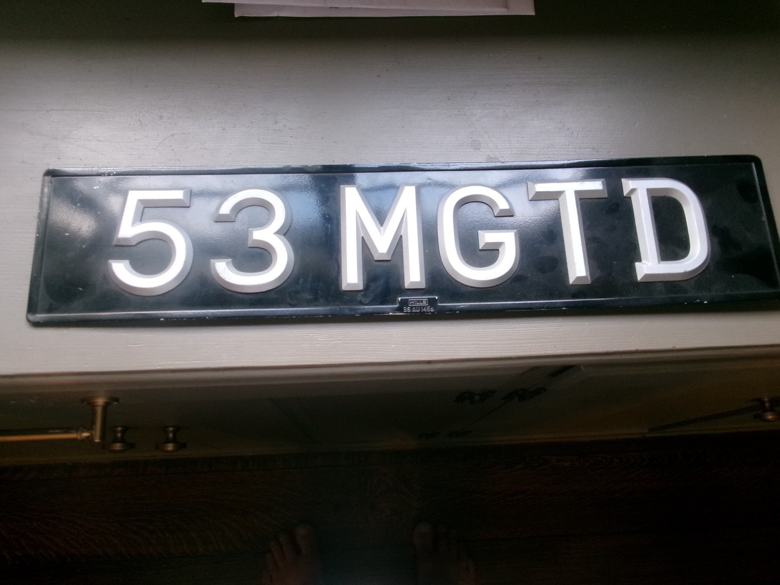 European Hills BS AU145 MGTD License Plate 1953 MG