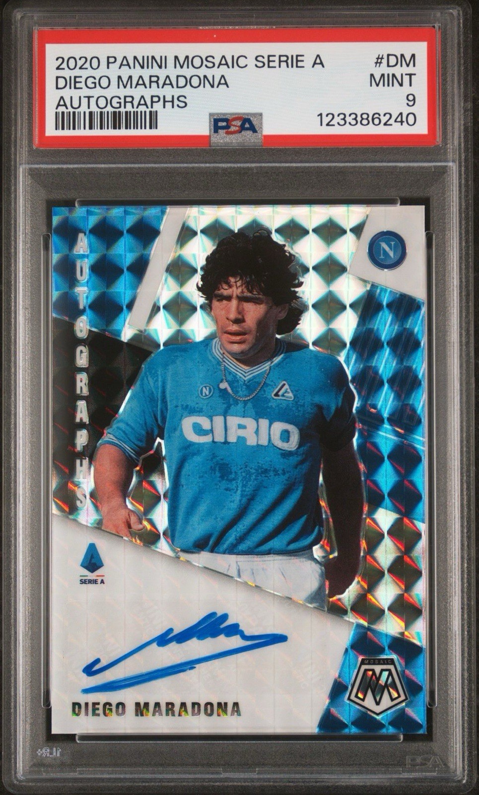 Diego Armando Maradona PSA9 Panini Mosaic Autograph Diego Armando Maradona PSA9 Panini Mosaic Autograph