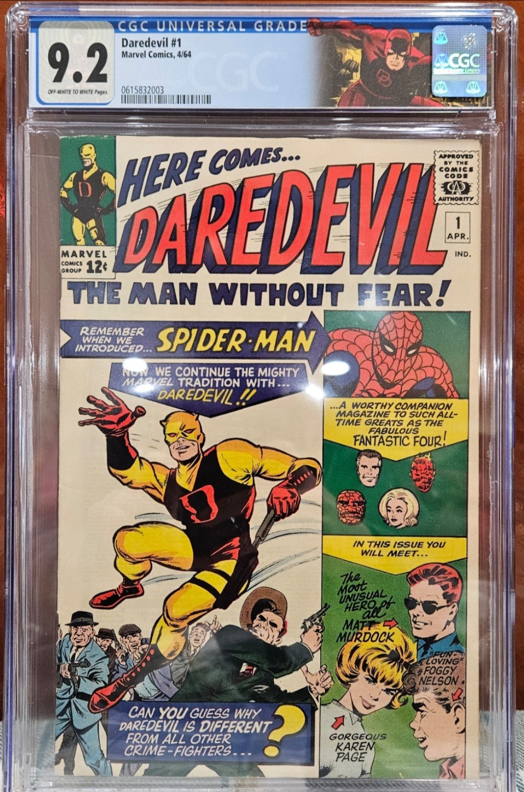 Daredevil #1 CGC 9.2 Universal Offwhite-White Pages 1st app Matt Murdock NETFLIX Daredevil #1 CGC 9.2 Universal Offwhite-White Pages 1st app Matt Murdock NETFLIX