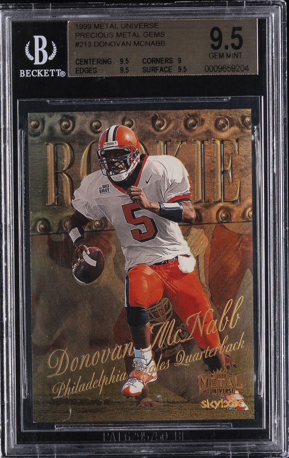 1999 METAL UNIVERSE PRECIOUS METAL GEMS #213 DONOVAN MCNABB BGS 9.5