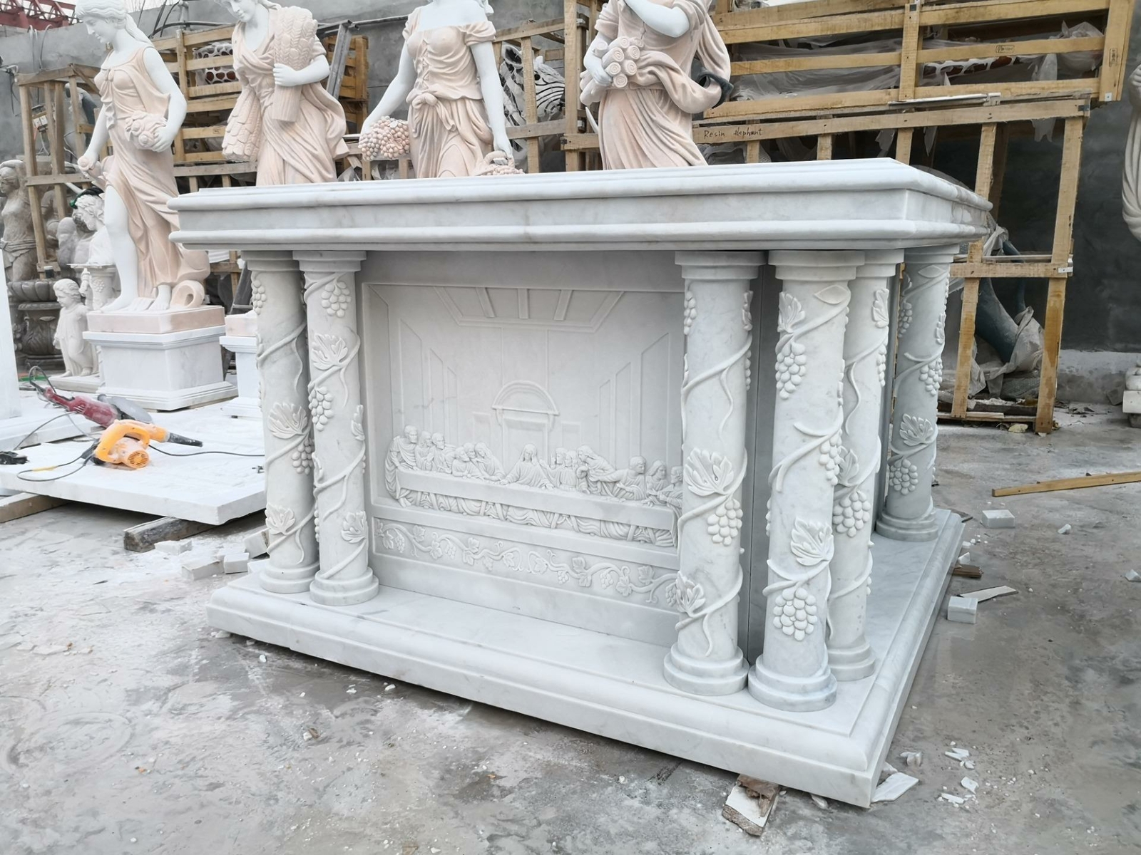 BEAUTIFUL HAND CARVED CHURCH MARBLE PODIUM - ALTAR - MP45 BEAUTIFUL HAND CARVED CHURCH MARBLE PODIUM - ALTAR - MP45