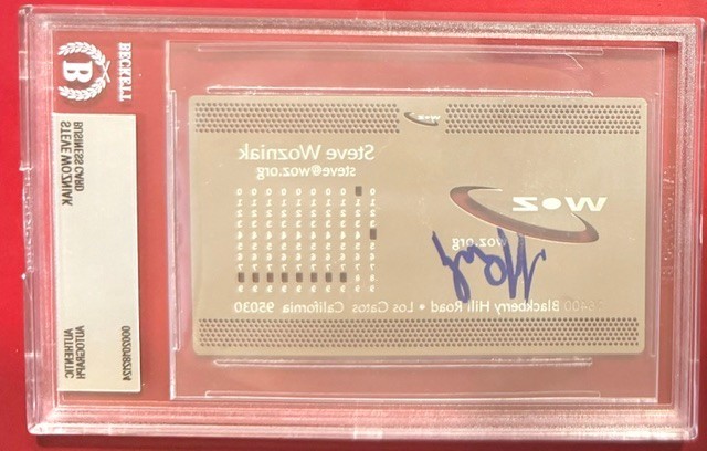 STEVE WOZNIAK WOZ APPLE Computers Creator Signed BUSINESS CARD Beckett AUTO Auth