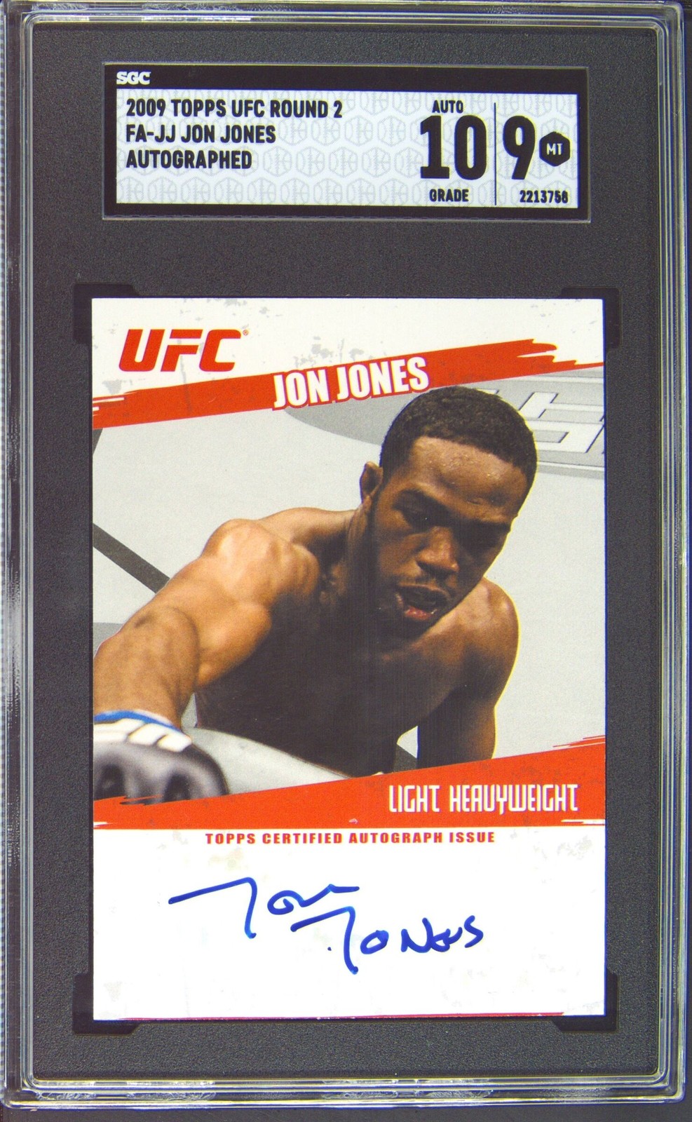 2009 TOPPS UFC ROUND 2 AUTOS JON JONES SGC 9 2009 TOPPS UFC ROUND 2 AUTOS JON JONES SGC 9