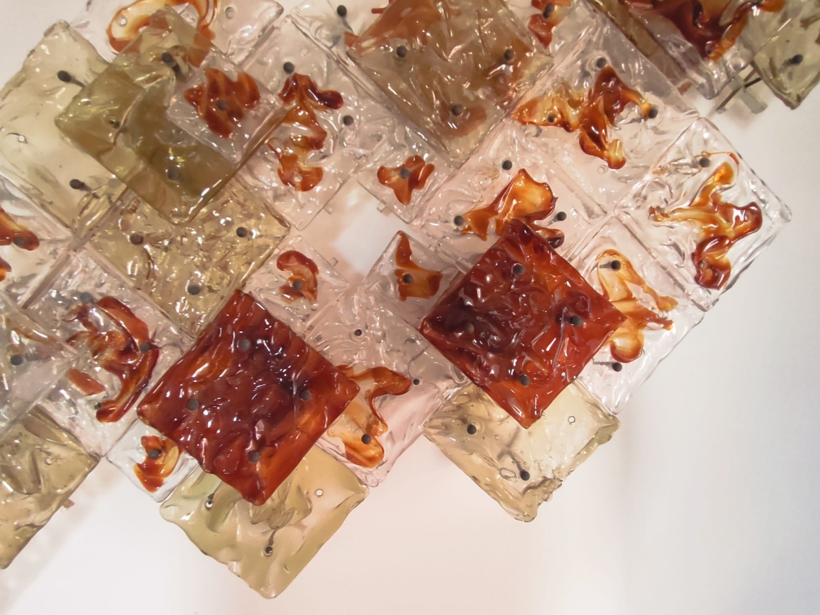 Murano Glass Modular Chandelier Attributed to Venini Italy 1970s -Zuccheri