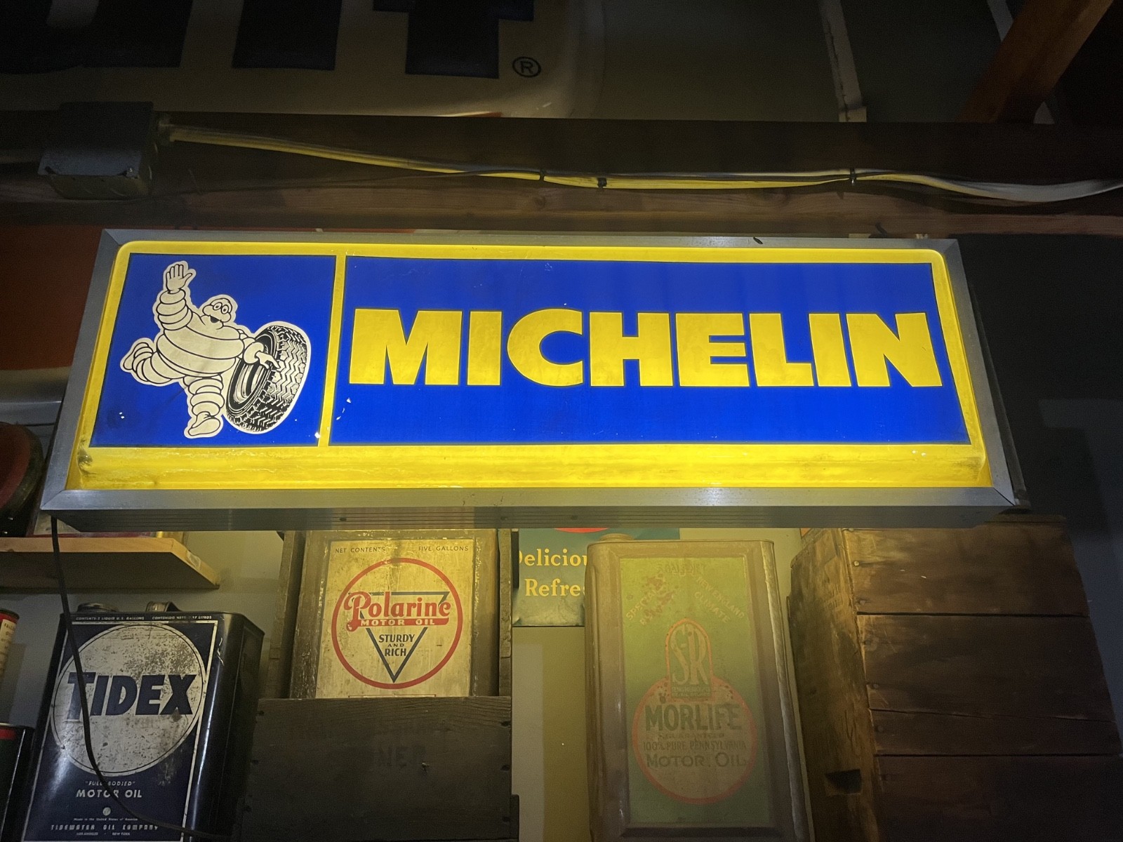 Vintage Illuminated Michelin Man Bibendum Lightbox Sign 36x13 Tire Shop Ad Vintage Illuminated Michelin Man Bibendum Lightbox Sign 36x13 Tire Shop Ad