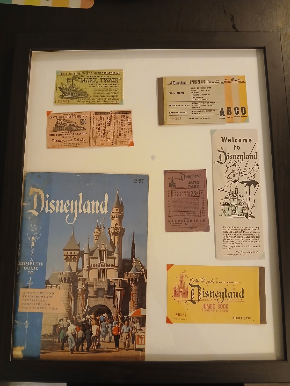 1957 Vintage Disneyland Souvenir Collection: Tickets, Map, Program, Parking