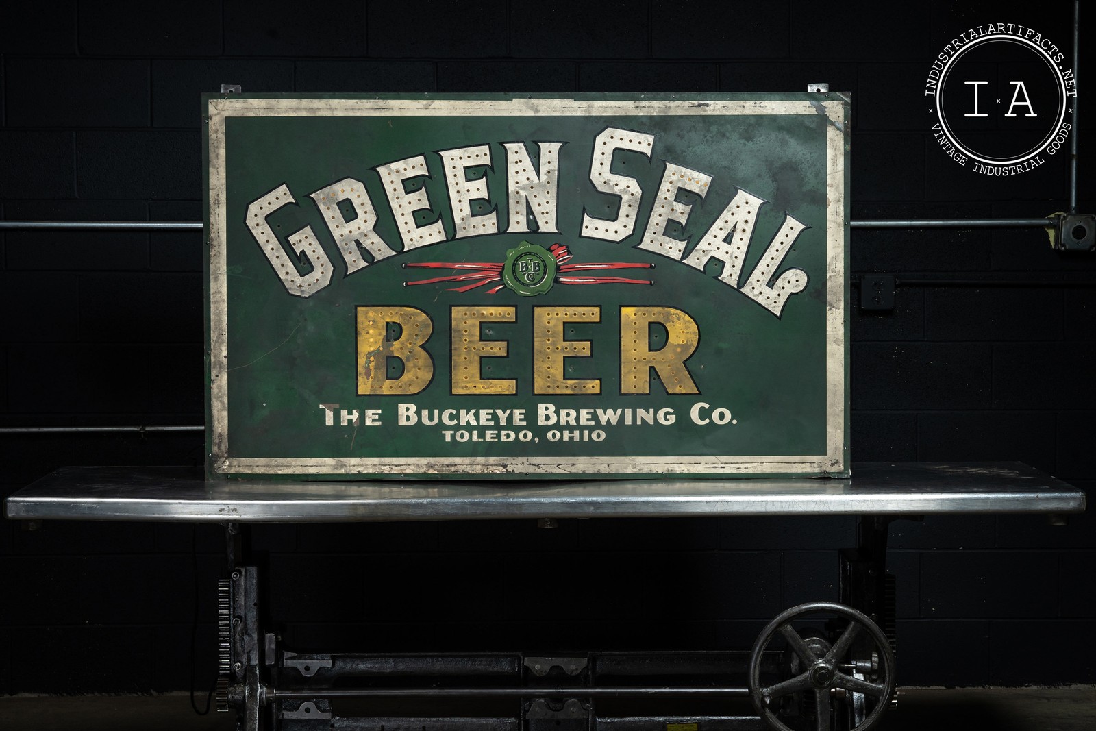 Rare Pre-Prohibition Green Seal Beer Lighted Tin Sign Rare Pre-Prohibition Green Seal Beer Lighted Tin Sign