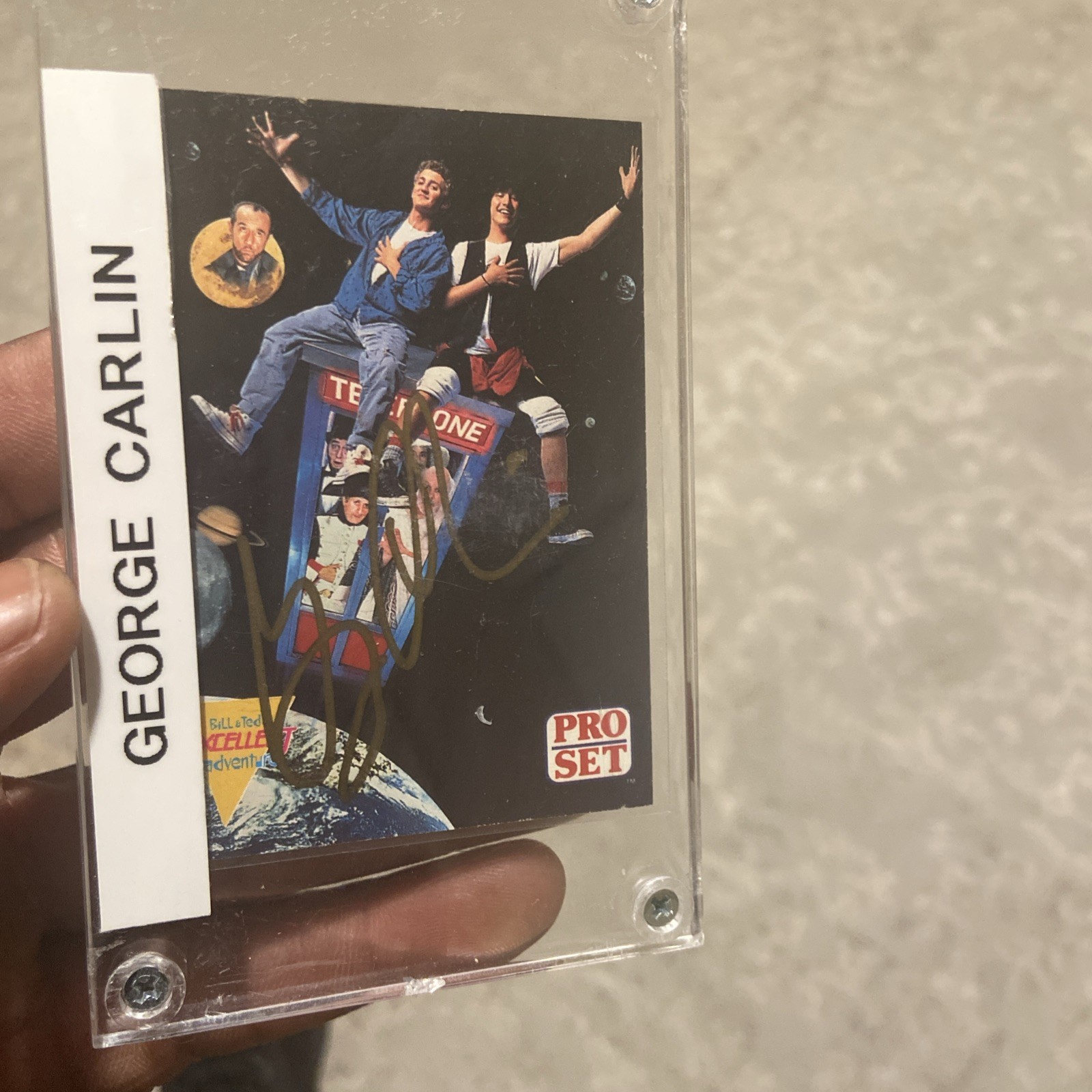 1991 Pro Set Bill and Ted’s Bogus Excellent Journey rare George Carlin autograph 1991 Pro Set Bill and Ted’s Bogus Excellent Journey rare George Carlin autograph