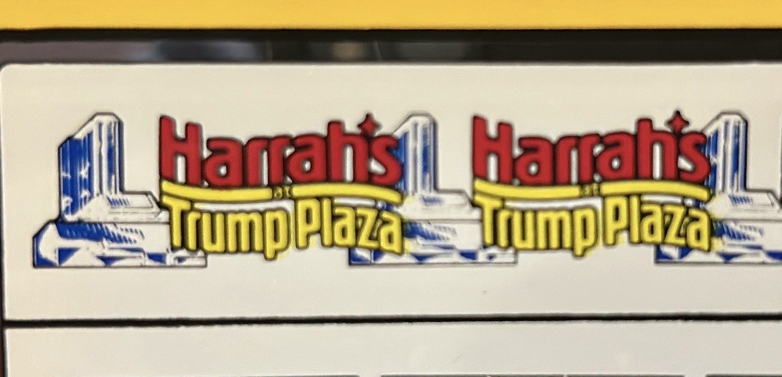 Harrah's at Trump Plaza President Casino Slot Machine Front Glass Harrah's at Trump Plaza President Casino Slot Machine Front Glass