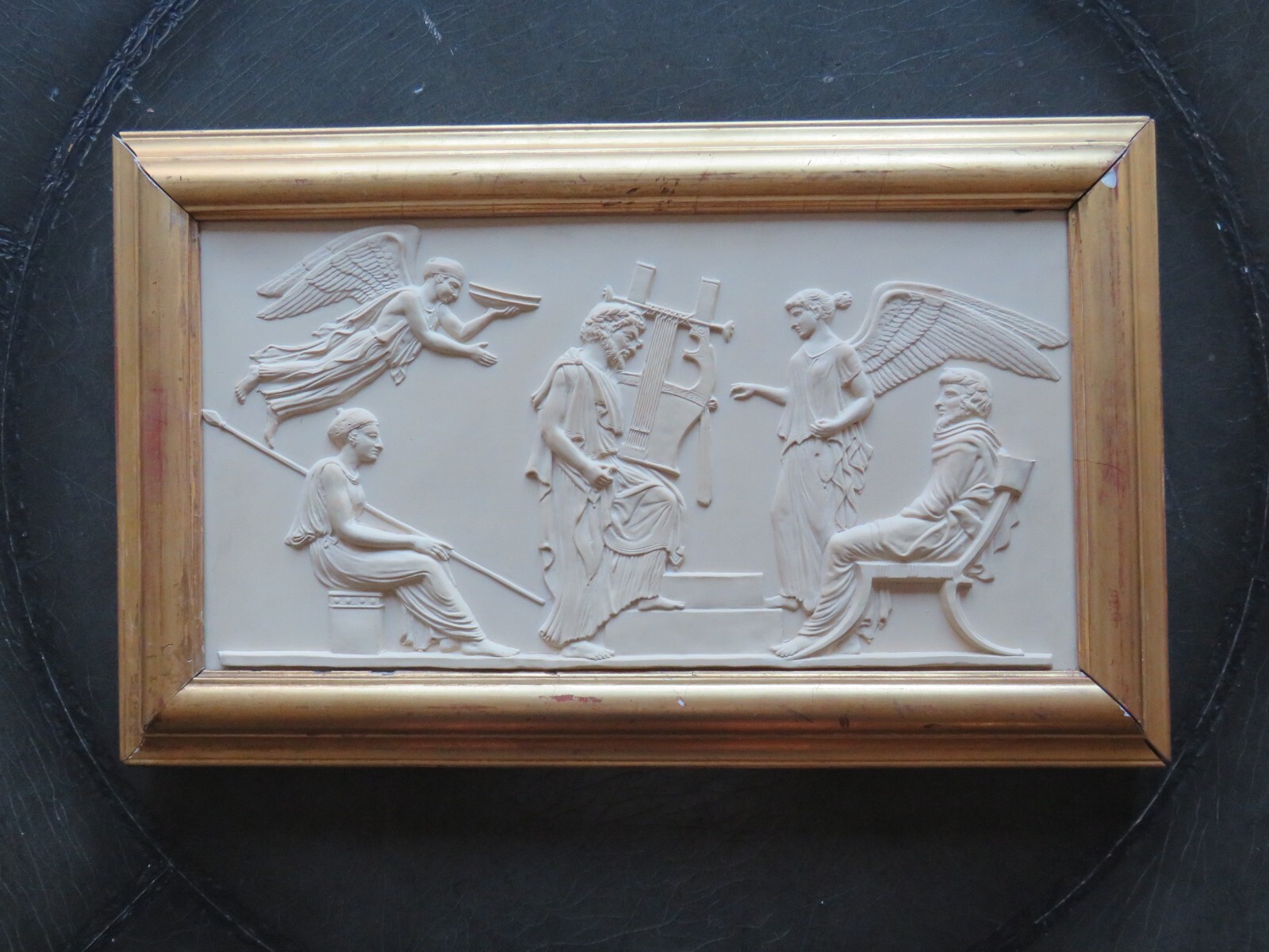 Rare Wedgwood & Bentley Cane Ware Apotheosis of Homer Plaque John Flaxman c.1779 Rare Wedgwood & Bentley Cane Ware Apotheosis of Homer Plaque John Flaxman c.1779
