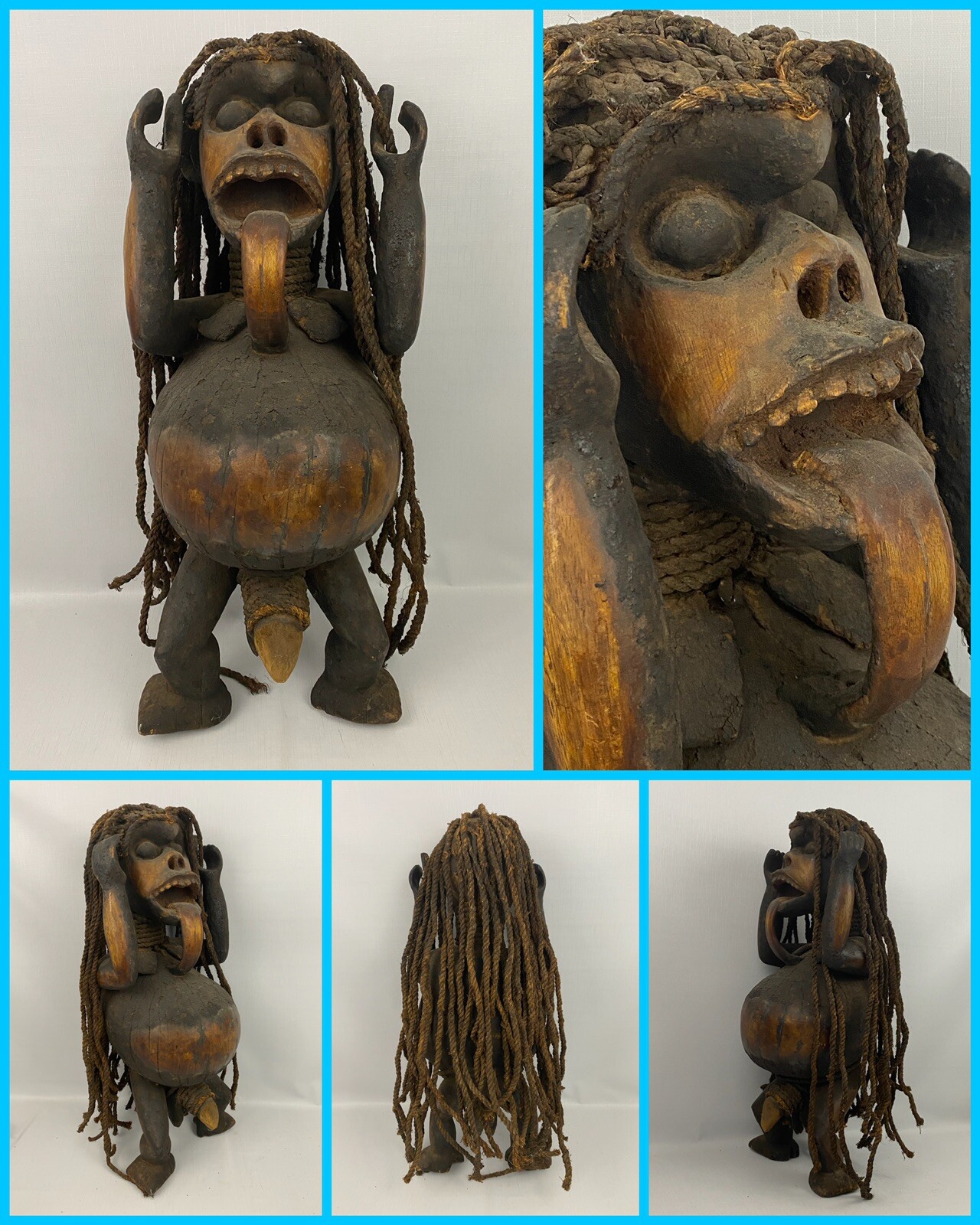 Authentic Handmade AFRICAN Tribal Fetish Statue Nkisi Nkondi Congo Movie Prop Authentic Handmade AFRICAN Tribal Fetish Statue Nkisi Nkondi Congo Movie Prop