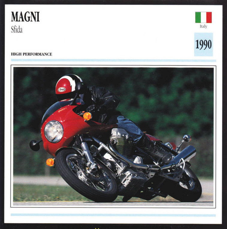 1990 Magni Sfida 1100 (1105cc) Italy Motorcycle Photo Spec Sheet Info Stat Card 1990 Magni Sfida 1100 (1105cc) Italy Motorcycle Photo Spec Sheet Info Stat Card