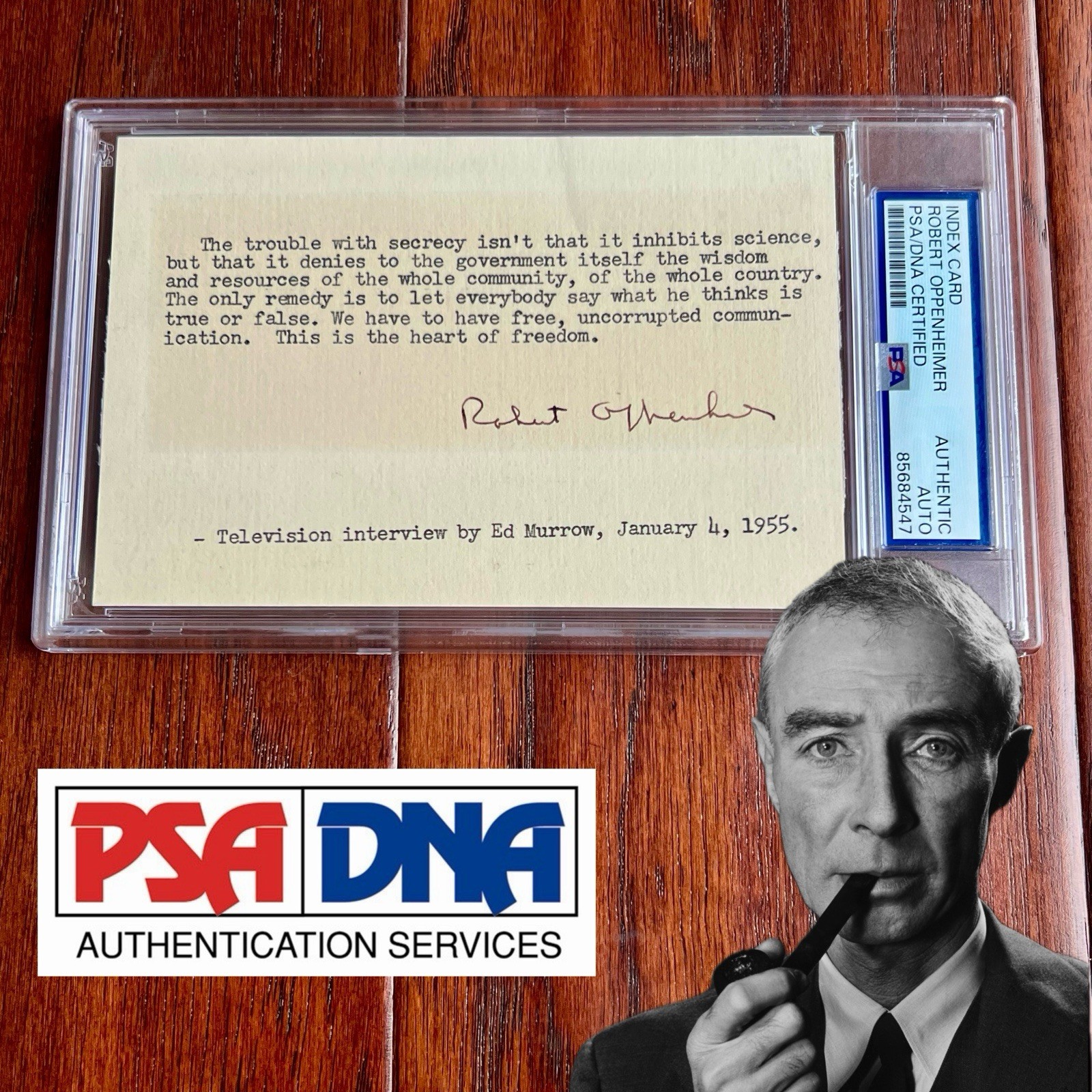 J. ROBERT OPPENHEIMER * PSA * Autograph SECRECY Quote Signed * ATOMIC Bomb J. ROBERT OPPENHEIMER * PSA * Autograph SECRECY Quote Signed * ATOMIC Bomb