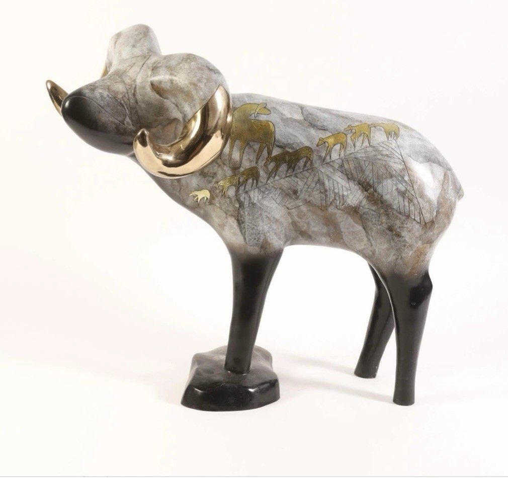 Rebecca Tobey Big Horn Sheep, Patinated and Gilt Bronze Rebecca Tobey Big Horn Sheep, Patinated and Gilt Bronze
