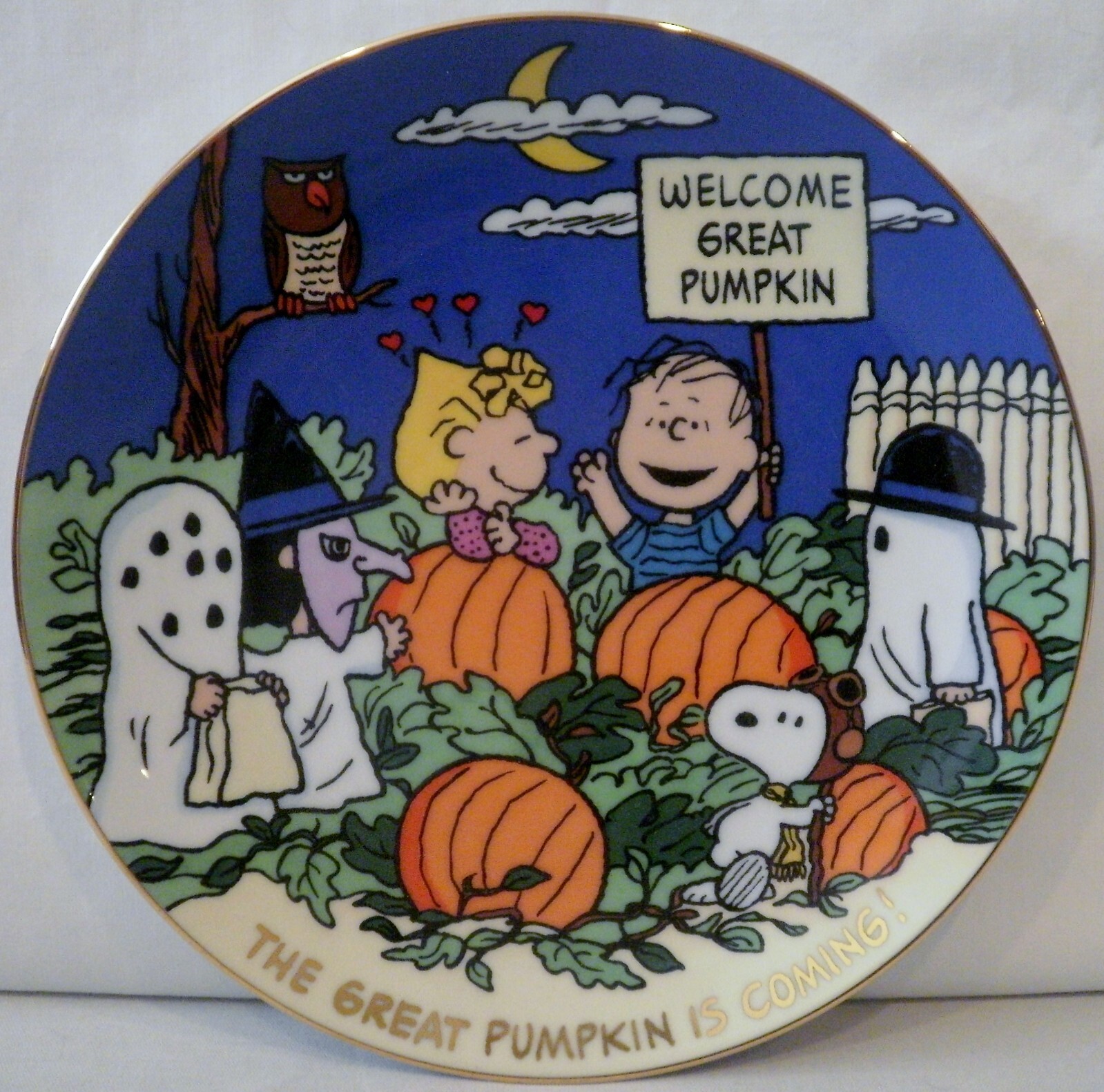 Danbury Mint Peanuts Magical Moments The Great Pumpkin Is Coming Plate